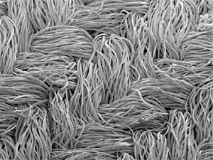Photo: Conventional worsted-tone synthetic material